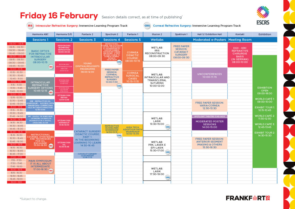 Programme ESCRS Winter Meeting 2024